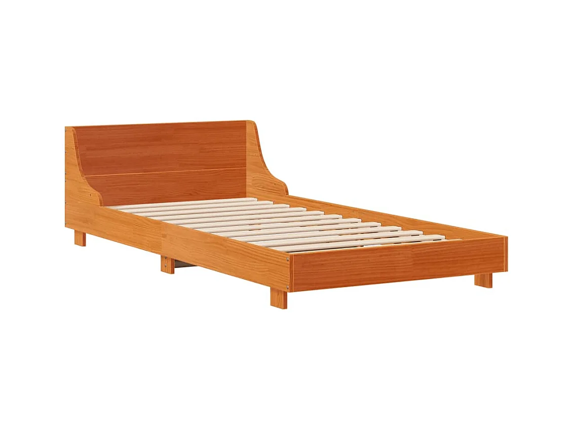Letto senza Materasso Marrone Cera 90x200 cm Legno di Pino