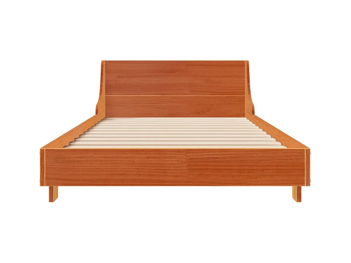 Letto senza Materasso Marrone Cera 90x200 cm Legno di Pino
