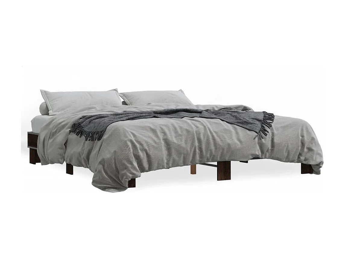 Cadre de lit sans matelas chêne marron 160x200 cm