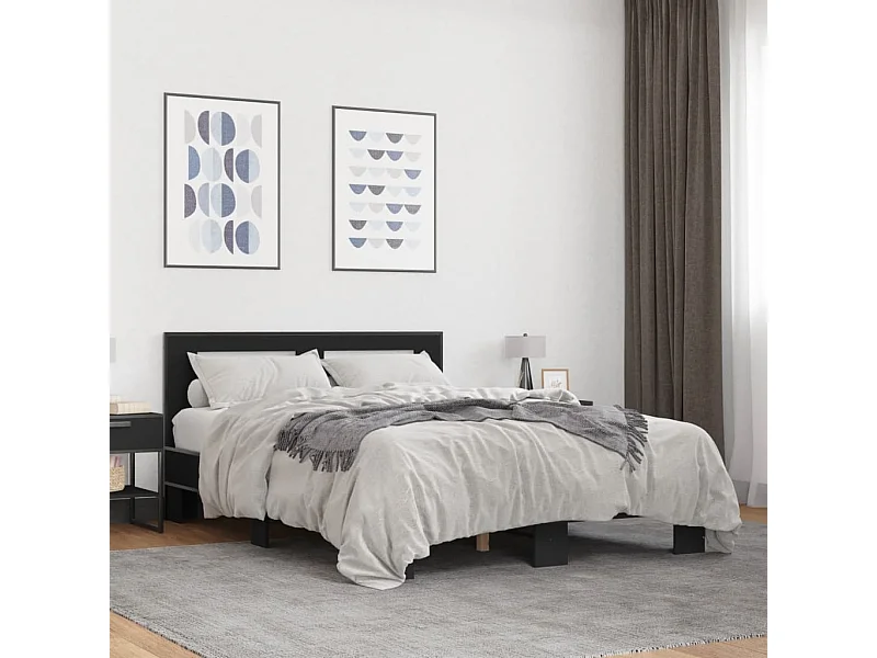 Cadre de lit sans matelas noir 140x200 cm