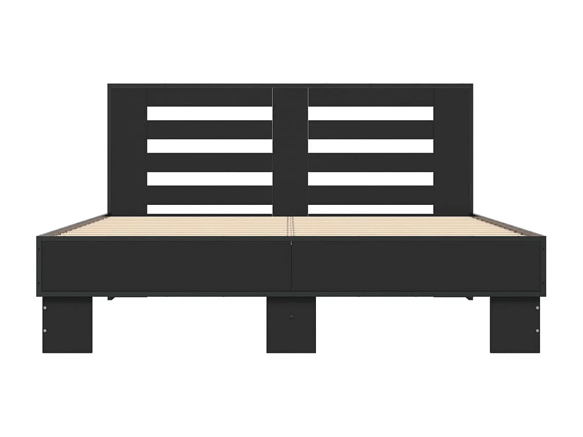 Cadre de lit sans matelas noir 140x200 cm