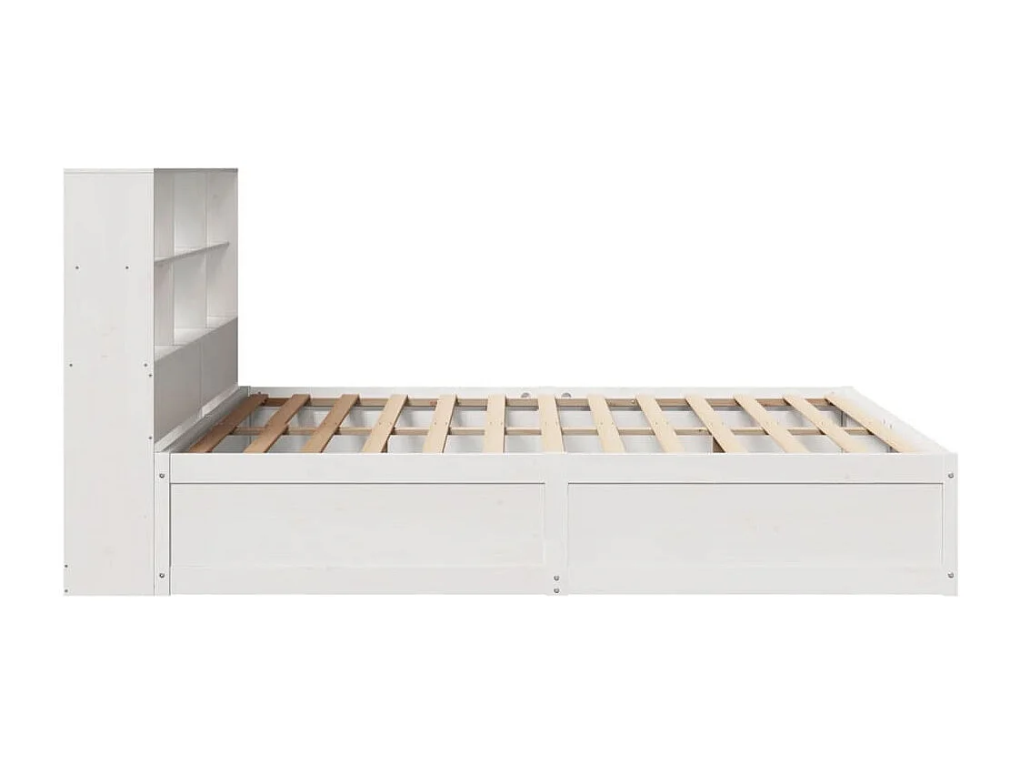 Bedframe zonder matras massief grenenhout wit 180x200 cm