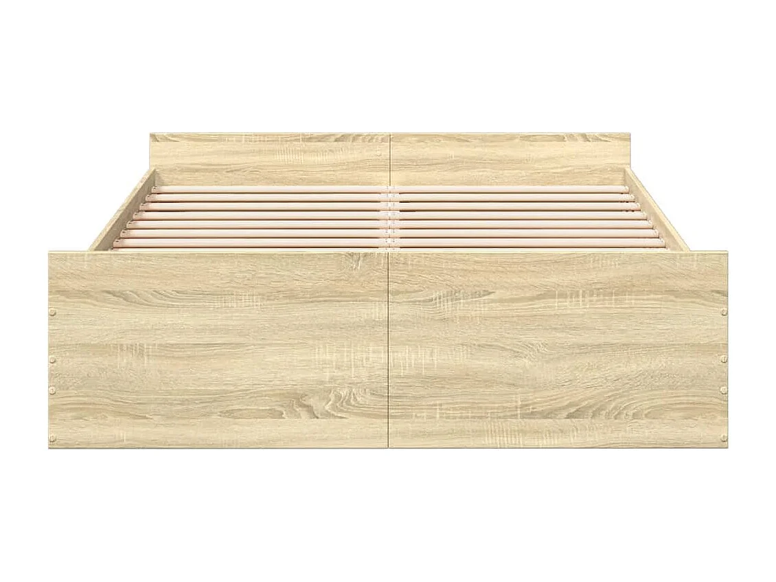 Cadre de lit avec tiroirs sans matelas chêne sonoma 120x190 cm