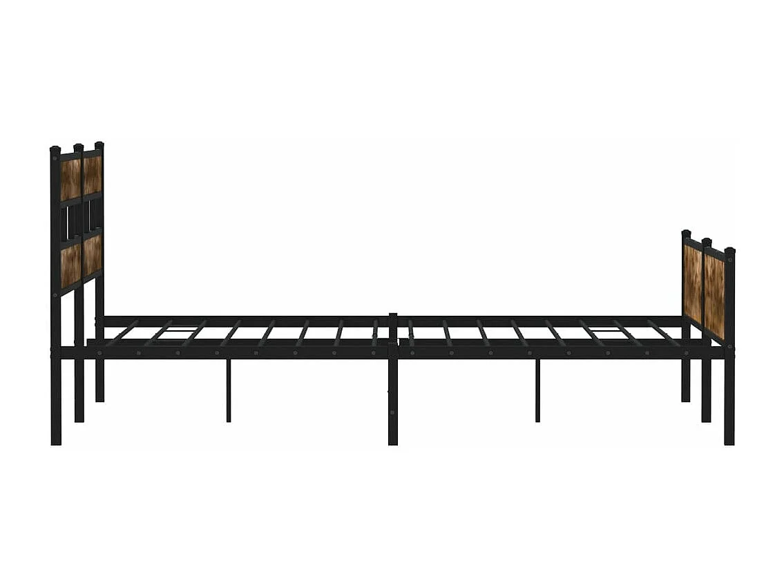 Cadre de lit en métal sans matelas chêne fumé 200x200 cm