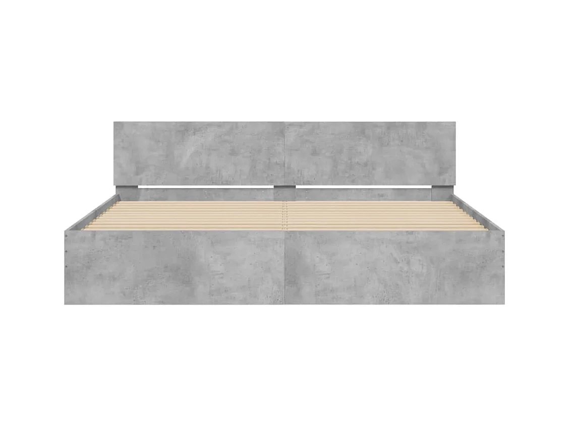 Cadre de lit sans matelas gris béton 160x200 cm