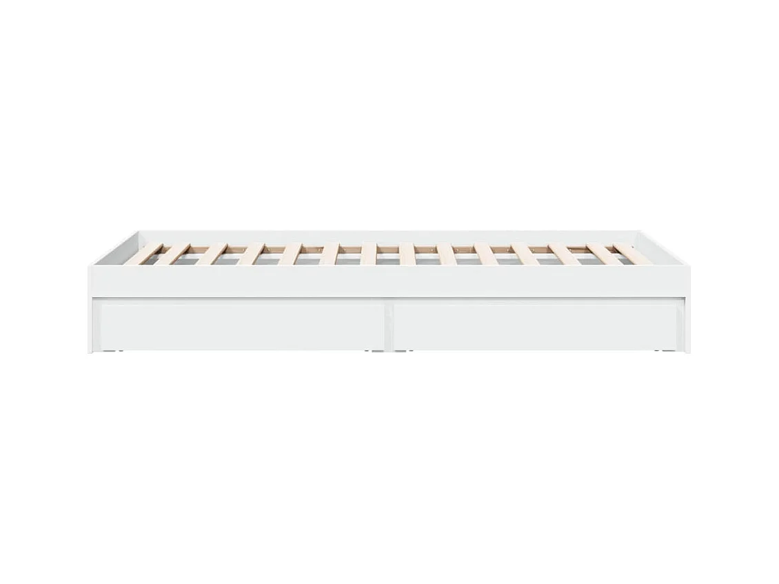 Cadre de lit avec tiroirs sans matelas blanc 90x200 cm