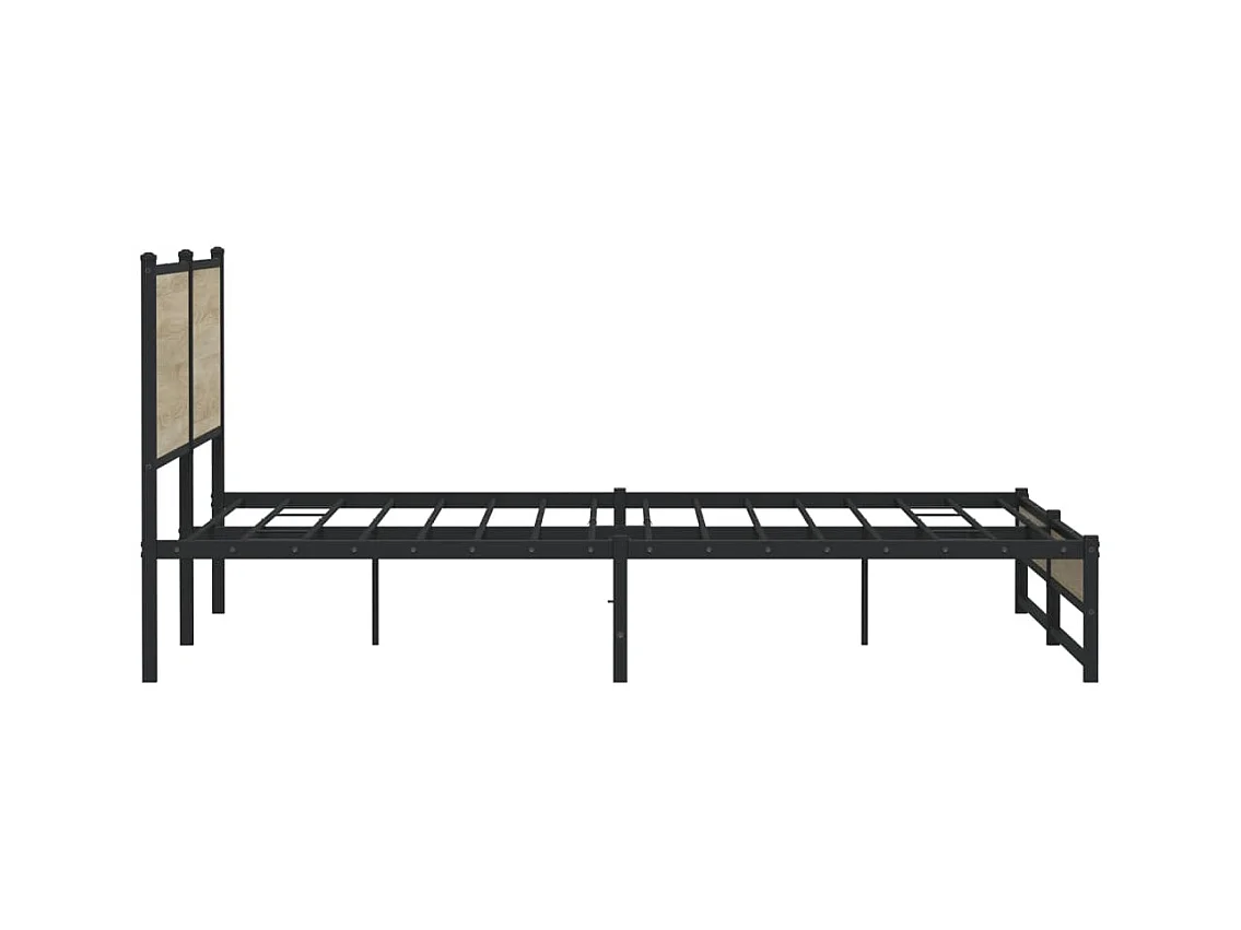 Cadre de lit en métal sans matelas chêne sonoma 200x200 cm