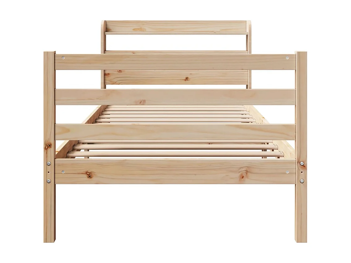 Estrutura de cama com cabeceira 90x190 cm pinho maciço