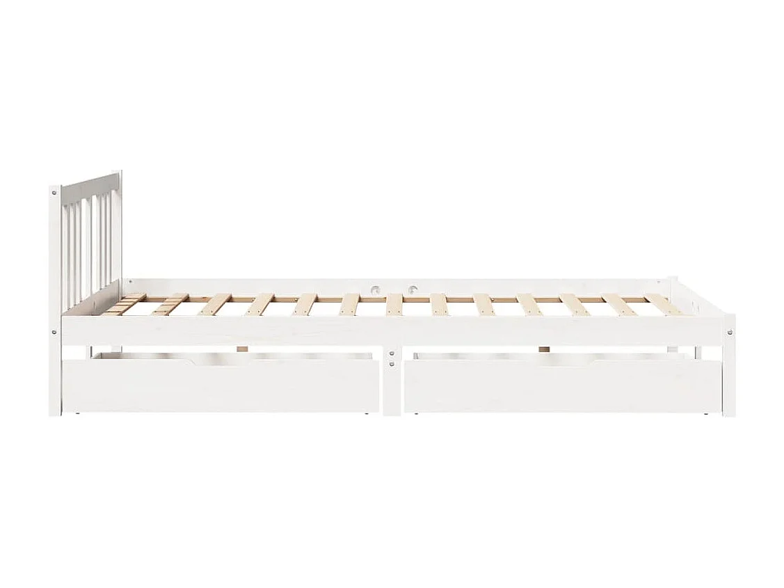 Letto senza Materasso Bianco 160x200 cm Legno Massello di Pino