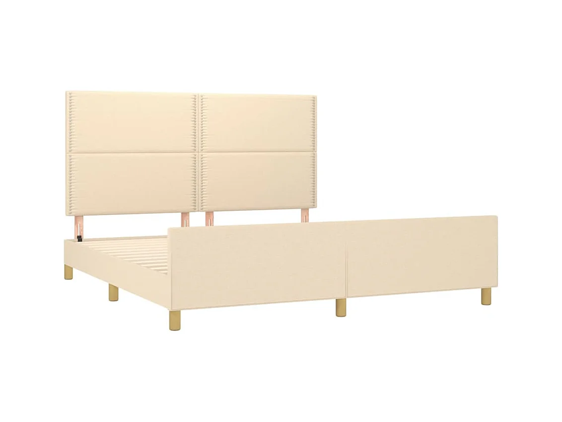 Cadre de lit sans matelas crème 180x200 cm tissu