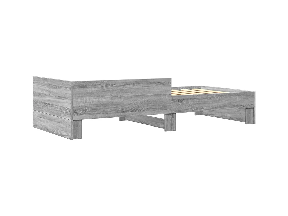 Cadre de lit sans matelas sonoma gris 75x190 cm