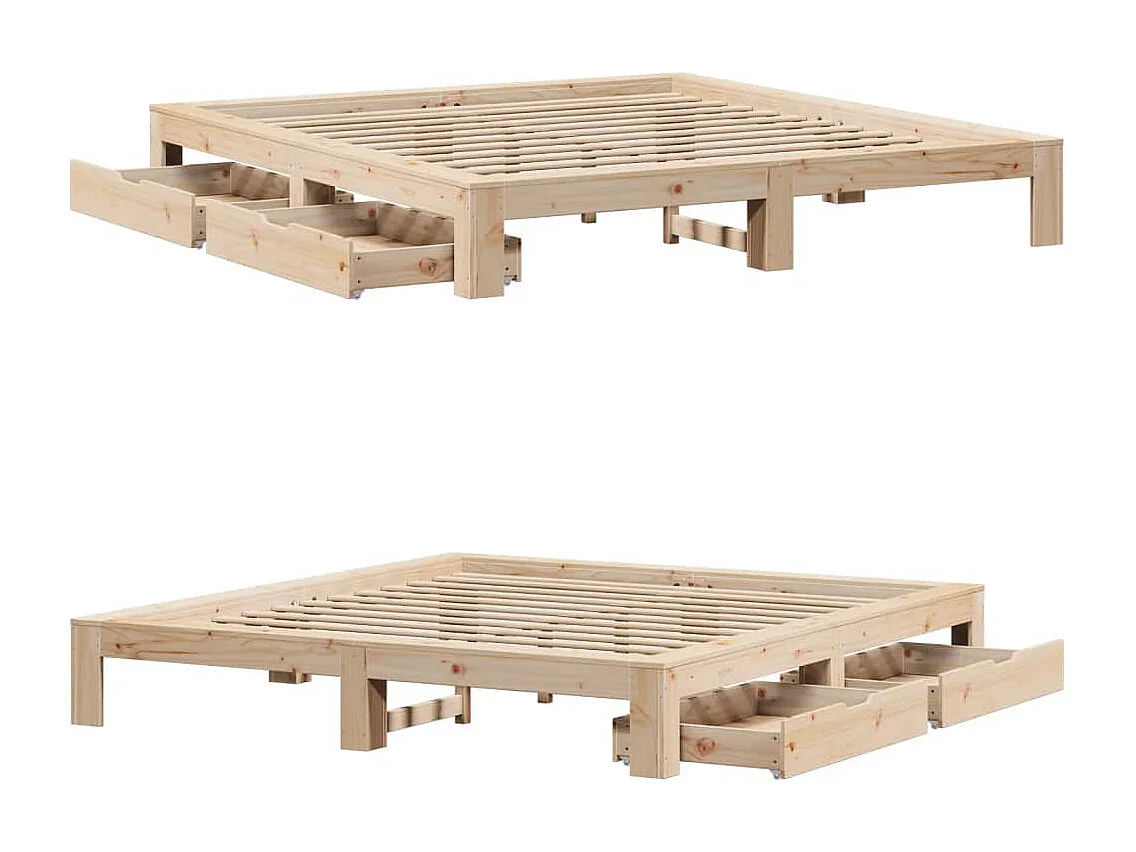 Cama sem colchão 180x200 cm madeira de pinho maciça