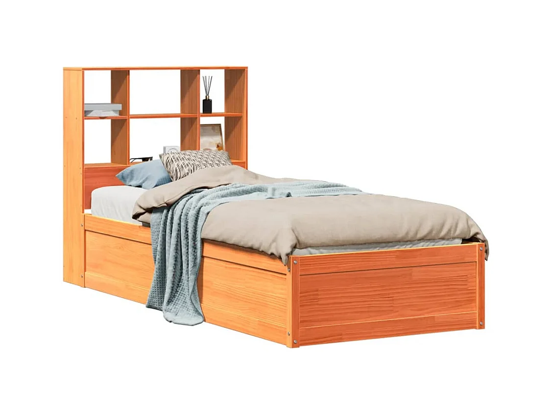 Letto senza Materasso Marrone Cera 75x190 cm in Legno di Pino
