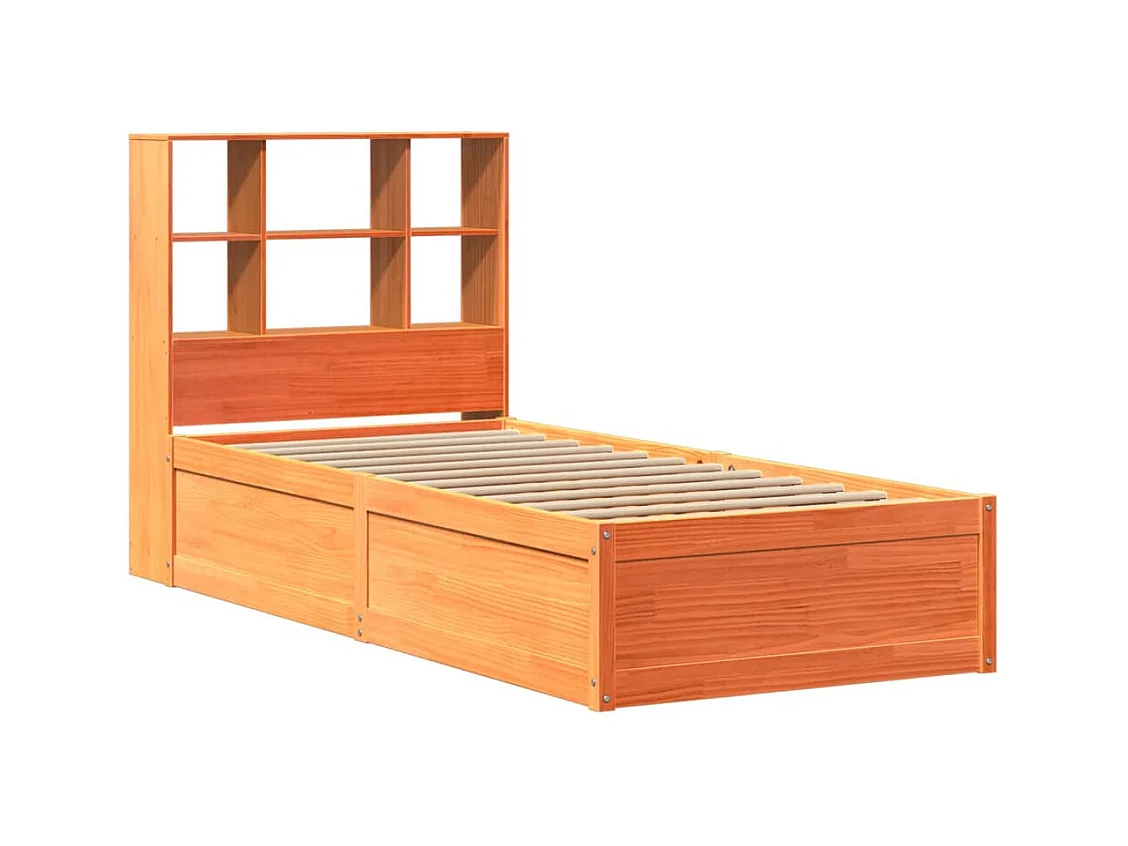 Letto senza Materasso Marrone Cera 75x190 cm in Legno di Pino