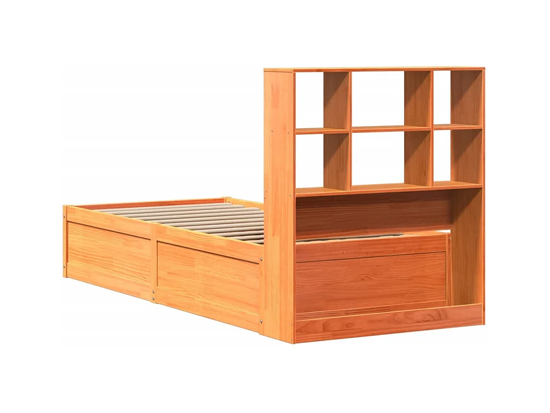 Letto senza Materasso Marrone Cera 75x190 cm in Legno di Pino