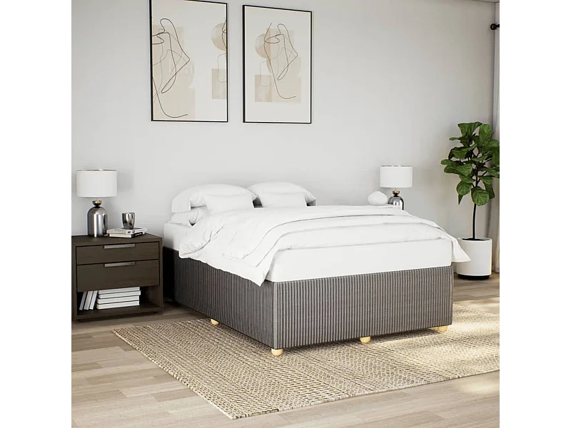 Cadre de lit sans matelas taupe 140x190 cm tissu