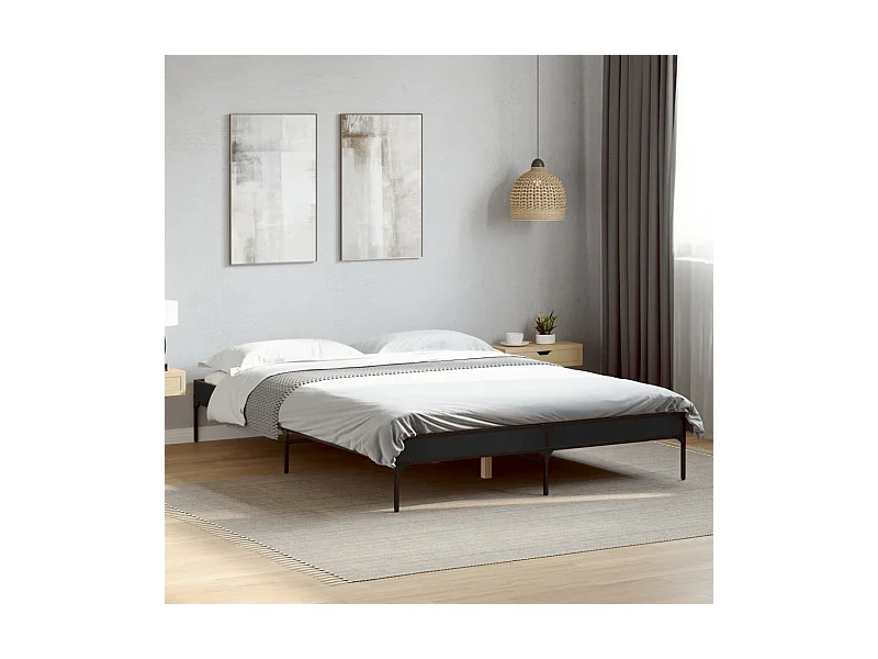 Cadre de lit sans matelas noir 140x200 cm