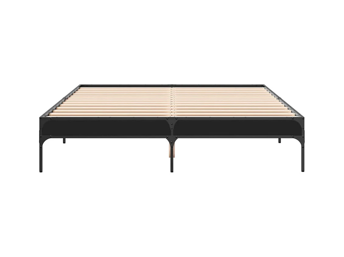 Cadre de lit sans matelas noir 140x200 cm