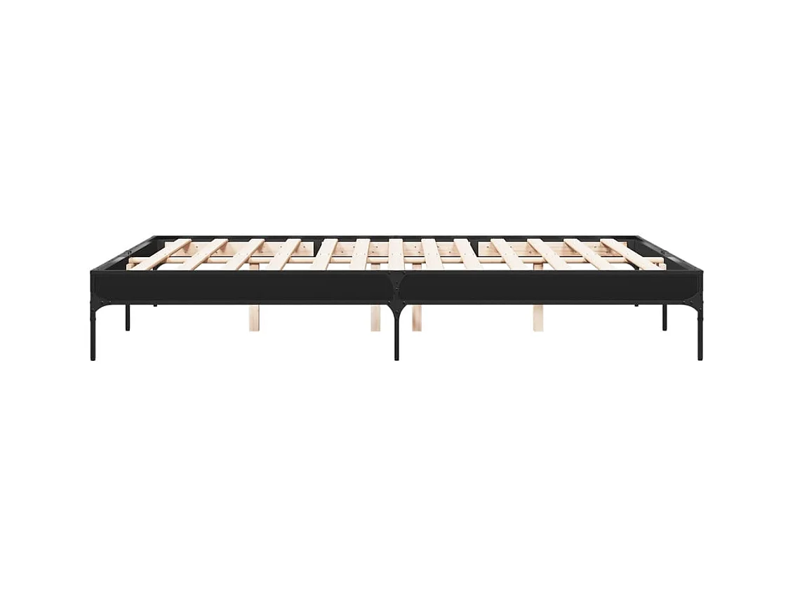 Cadre de lit sans matelas noir 140x200 cm