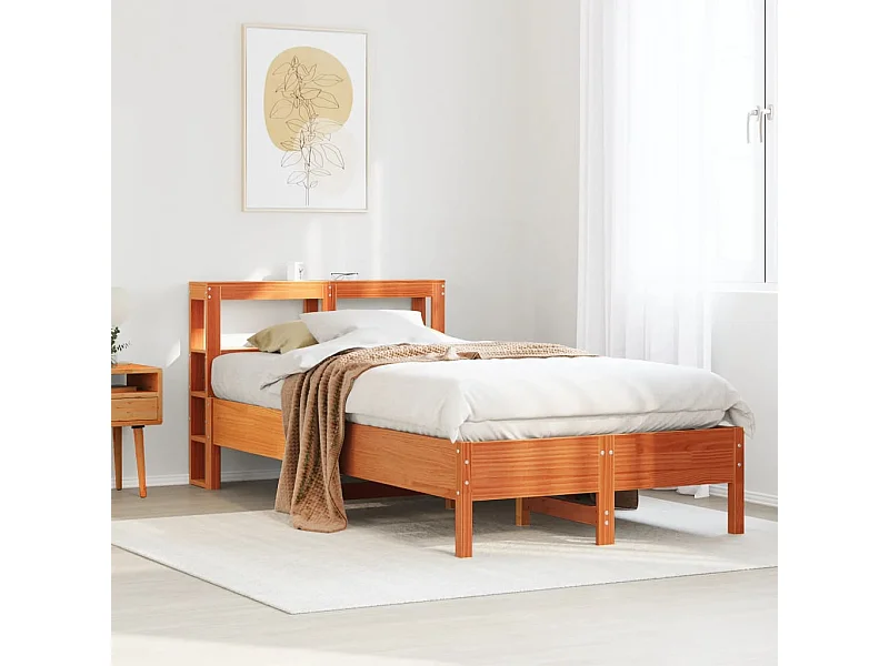 Letto senza Materasso Marrone Cera 100x200 cm in Legno di Pino