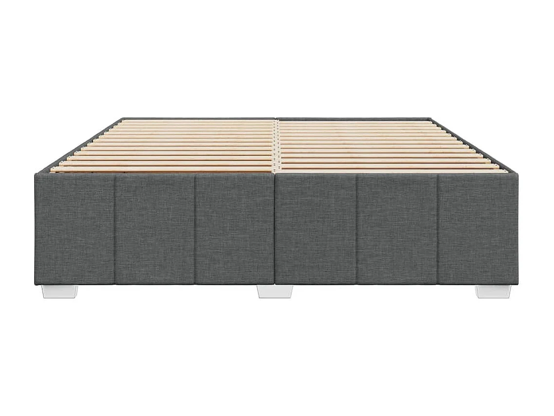 Cadre de lit sans matelas gris foncé 200x200 cm tissu