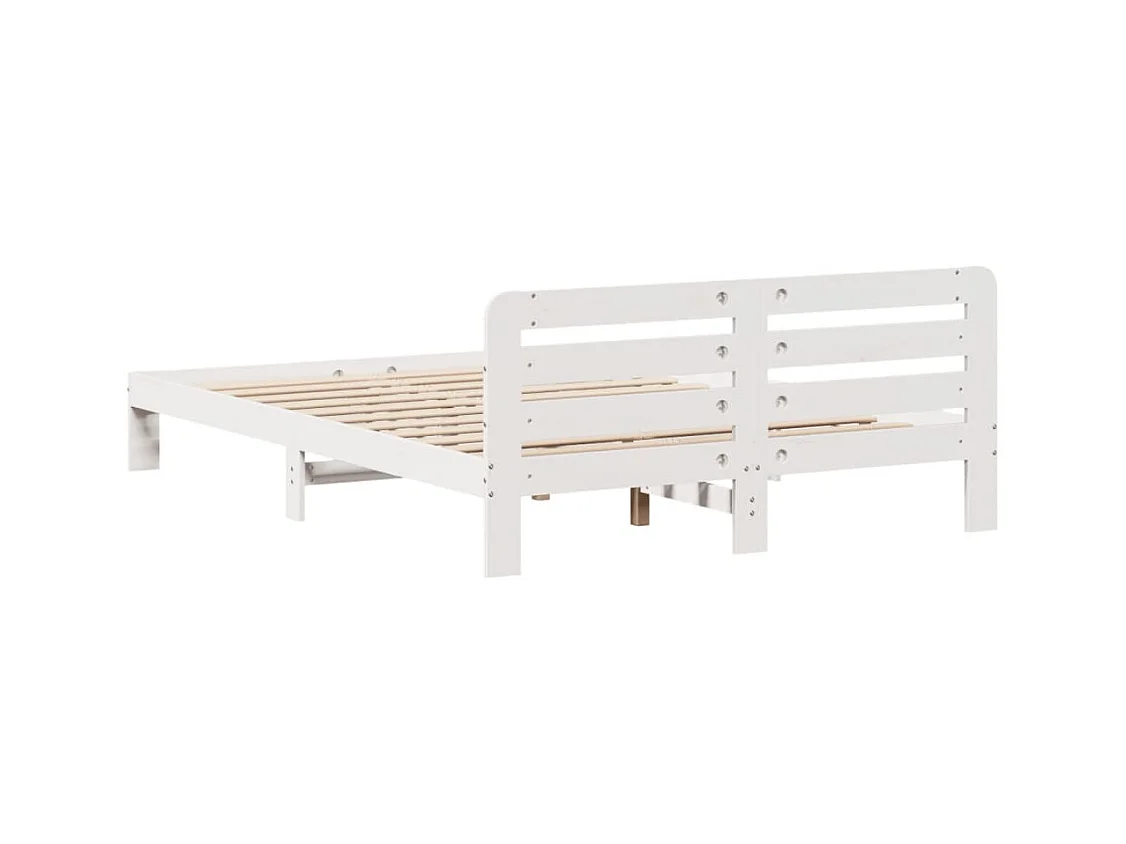 Cadre de lit sans matelas blanc 160x200 cm bois de pin massif