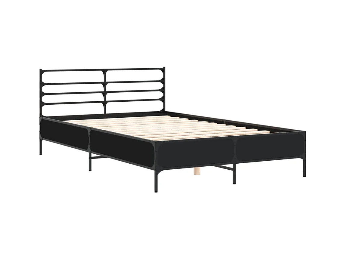 Giroletto Nero 120x190 cm in Legno Multistrato e Metallo