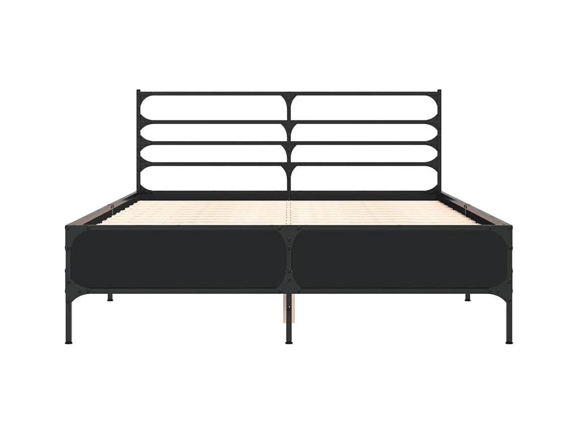 Giroletto Nero 120x190 cm in Legno Multistrato e Metallo