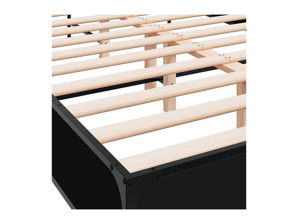 Giroletto Nero 120x190 cm in Legno Multistrato e Metallo