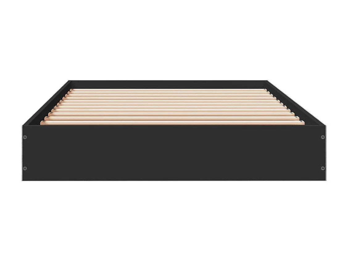 Cadre de lit sans matelas noir 75x190 cm bois ingénierie