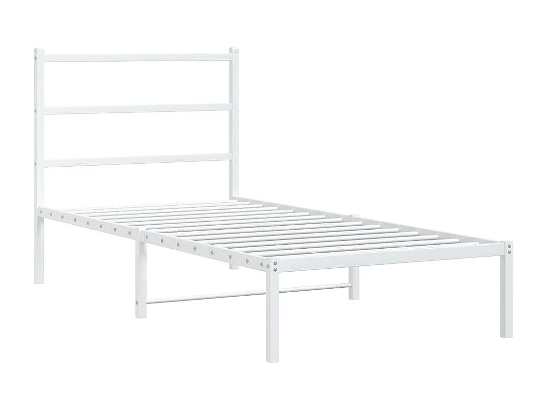 Estrutura de cama com cabeceira 90x200 cm metal branco