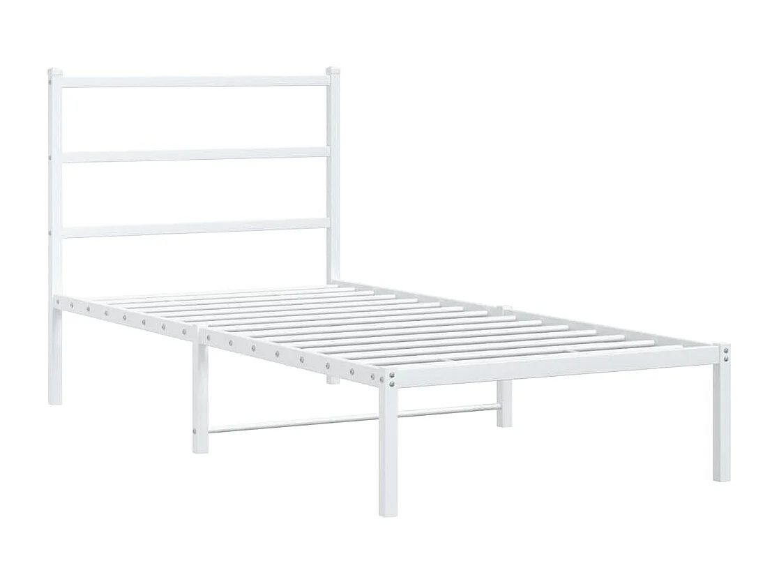 Estrutura de cama com cabeceira 90x200 cm metal branco