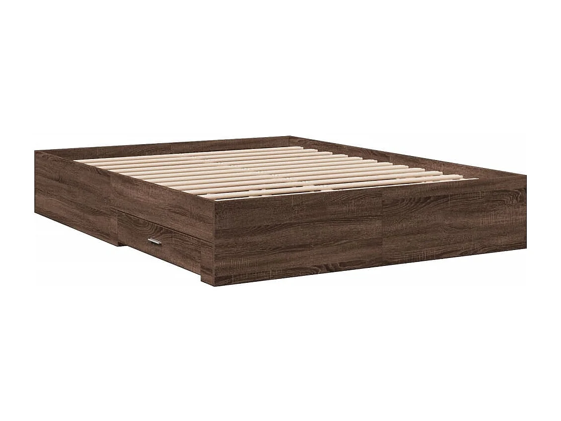 Estrutura cama c/ gavetas derivados madeira carvalho castanho