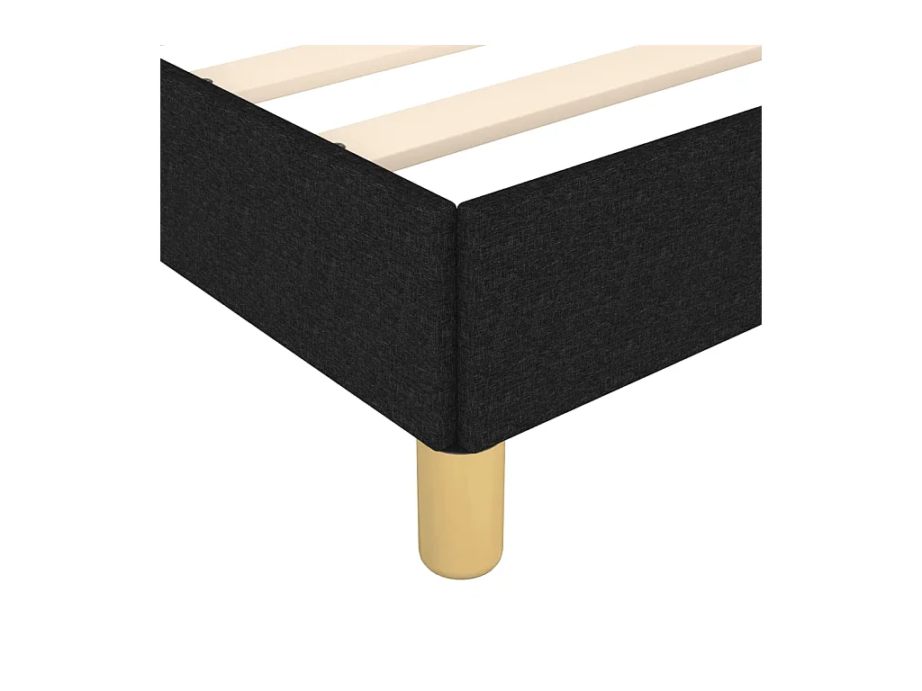 Cadre de lit sans matelas noir 120x190 cm tissu