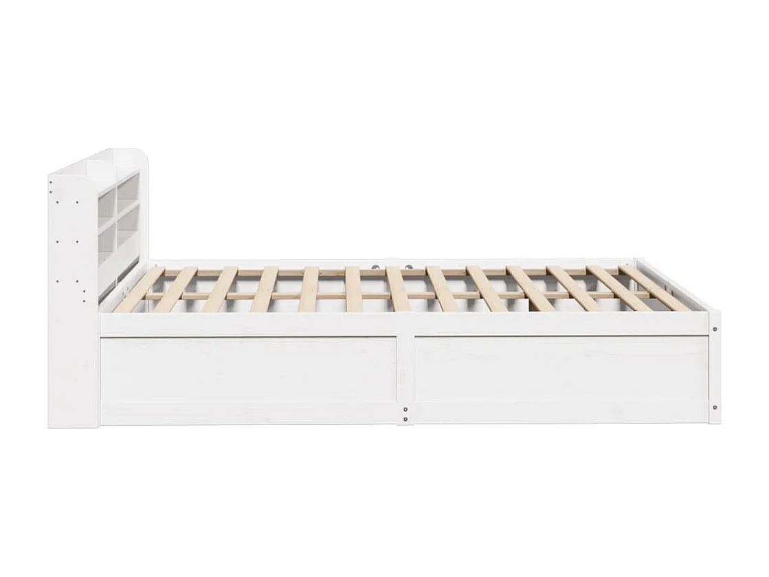 Cadre de lit avec tête de lit blanc 160x200 cm bois pin massif