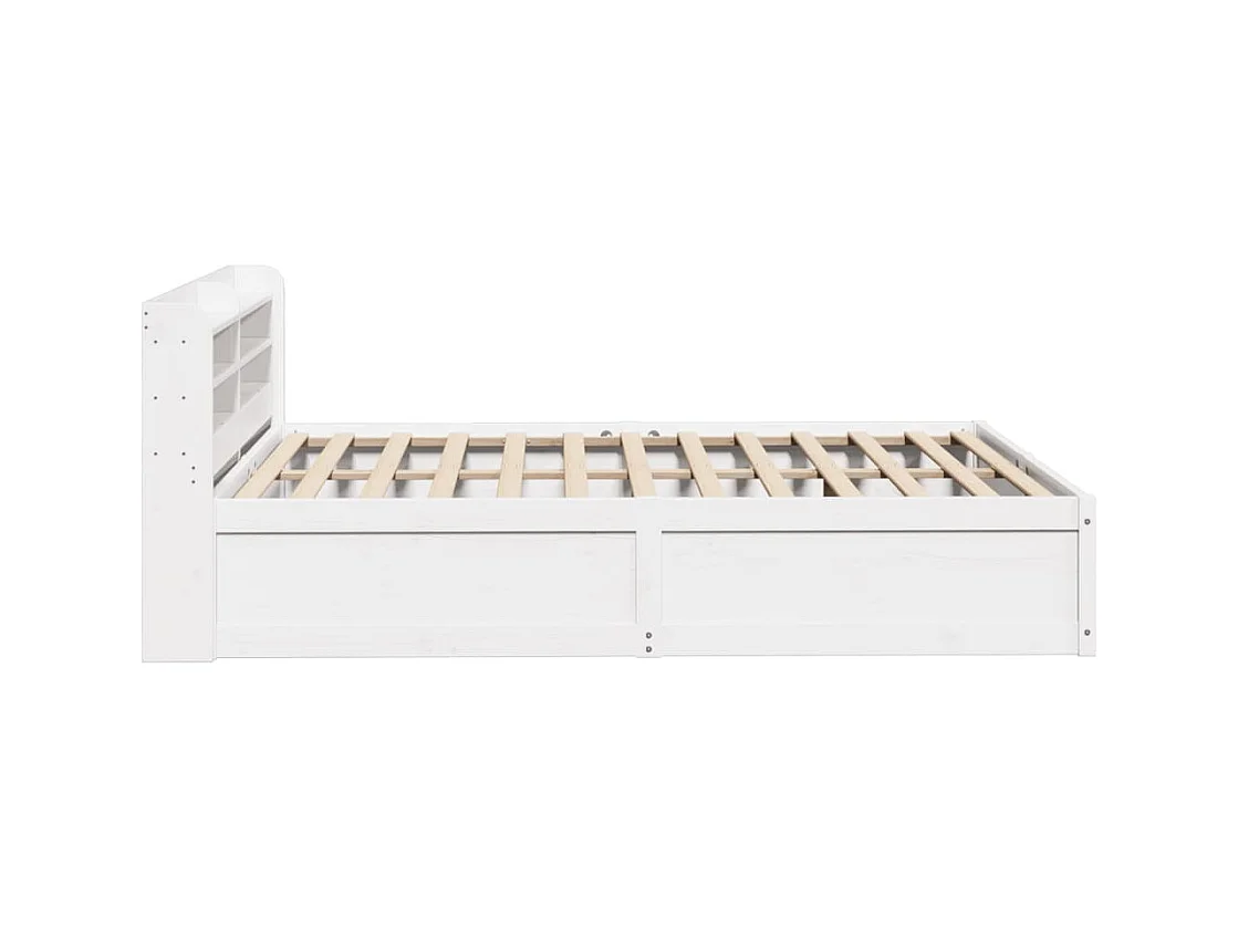 Cadre de lit avec tête de lit blanc 160x200 cm bois pin massif