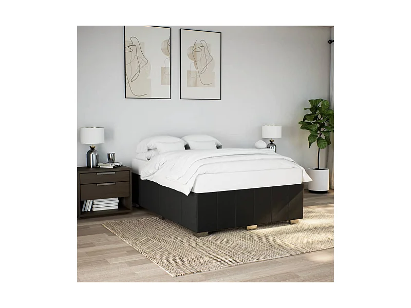 Giroletto senza Materasso Nero 140x190 cm in Tessuto