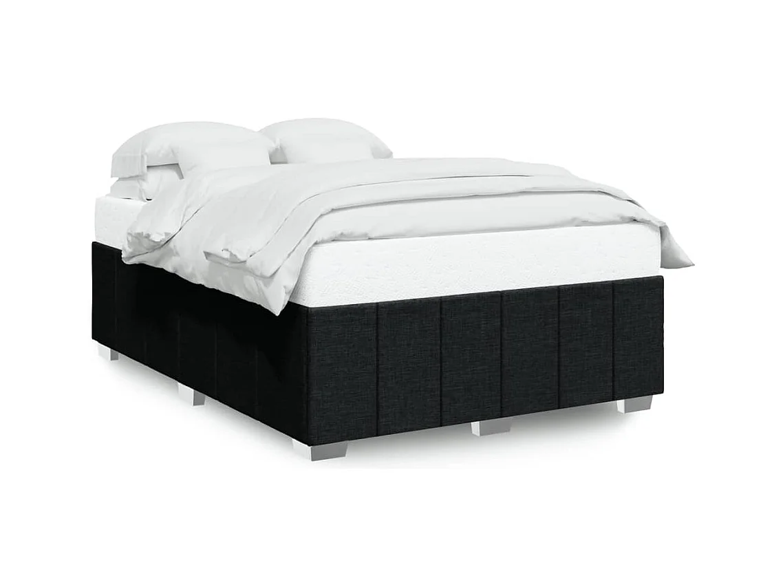 Cadre de lit sans matelas noir 140x190 cm tissu