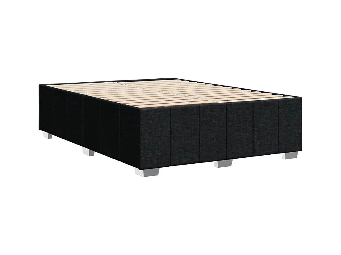 Cadre de lit sans matelas noir 140x190 cm tissu