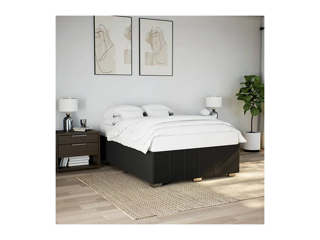Giroletto senza Materasso Nero 140x190 cm in Tessuto