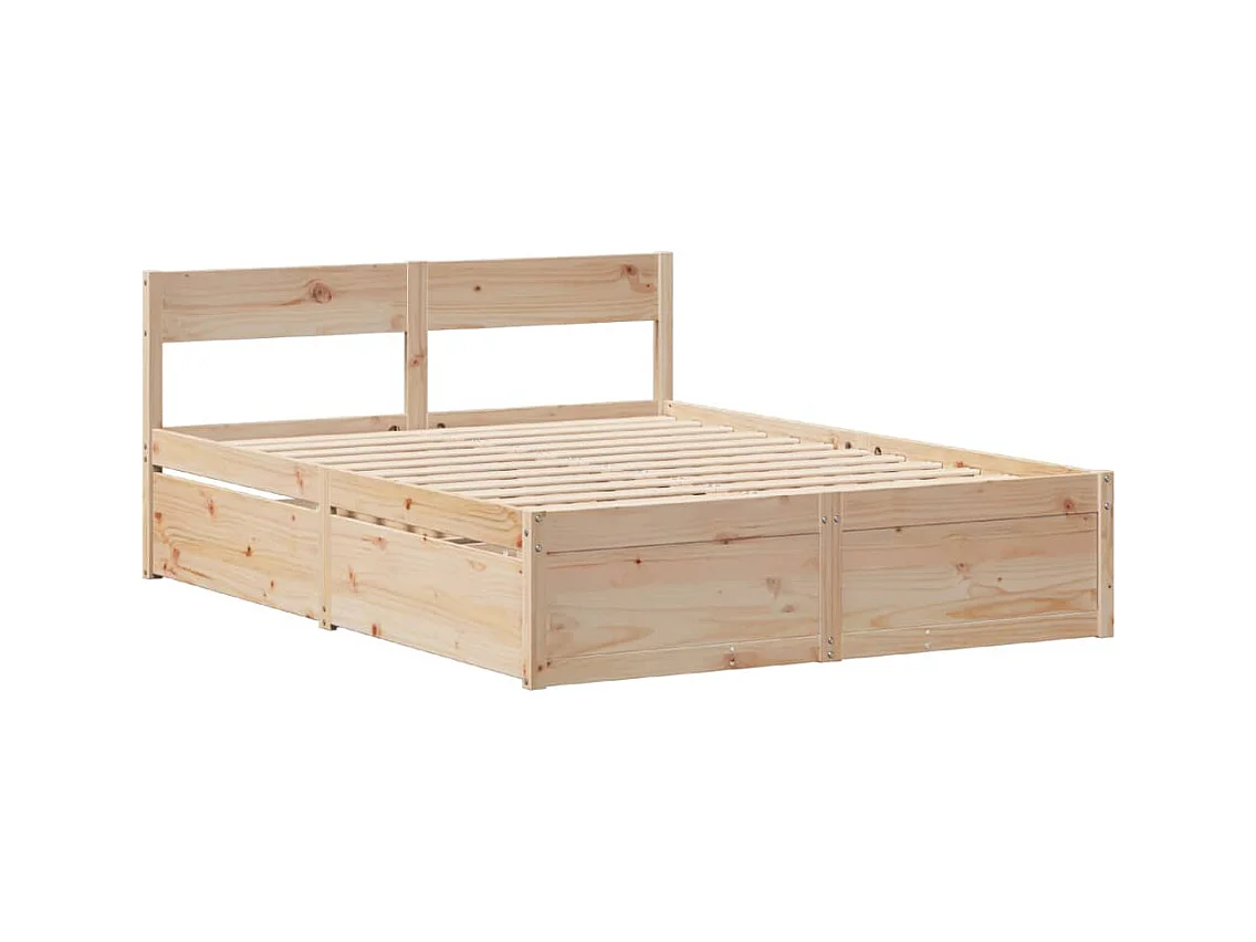 Bedframe zonder matras massief grenenhout 150x200 cm