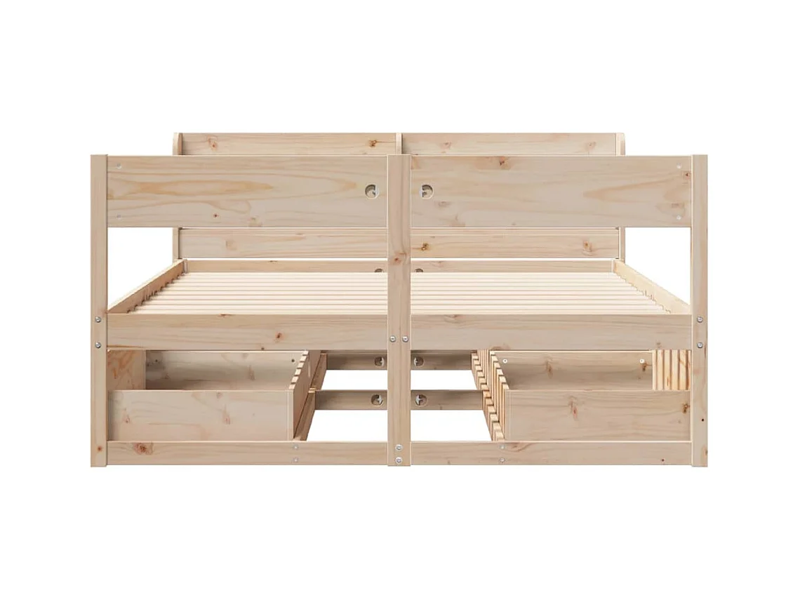 Bedframe zonder matras massief grenenhout 150x200 cm