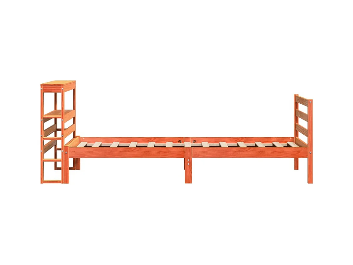 Cadre de lit sans matelas cire marron 75x190 cm bois pin massif