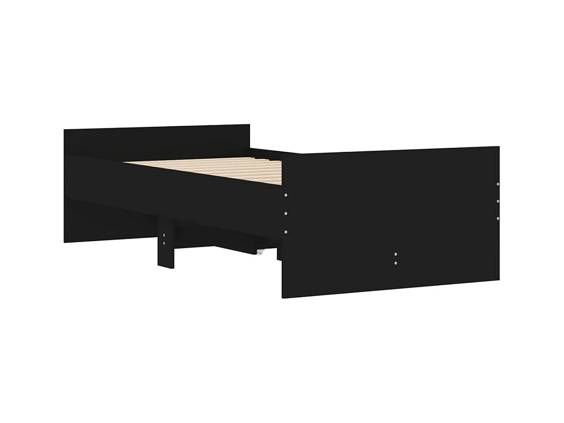 Giroletto con Cassetti Nero 90x200 cm