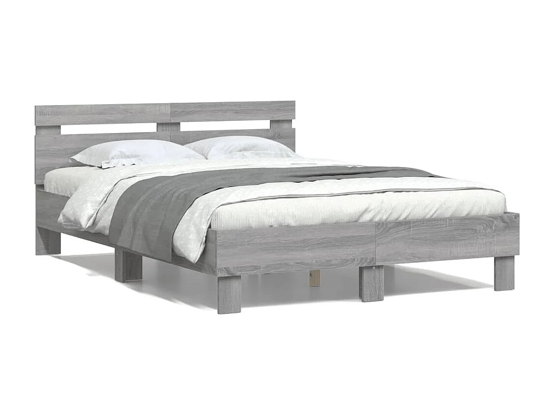 Cadre de lit sans matelas sonoma gris 120x190 cm
