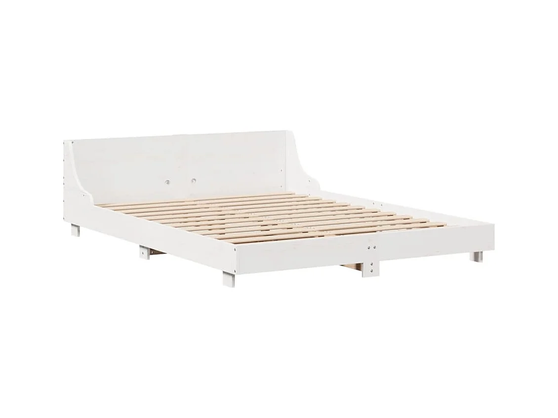 Cama sem colchão 120x190 cm madeira de pinho maciça branco