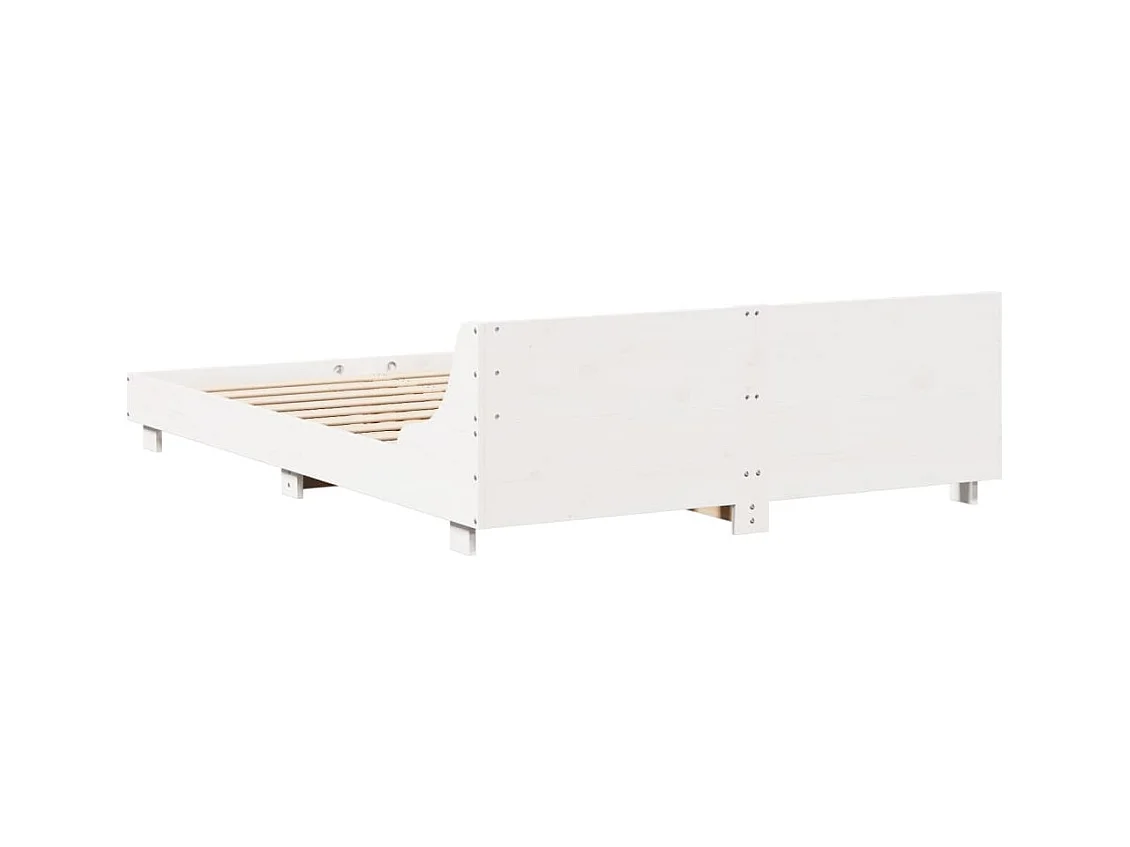 Cama sem colchão 120x190 cm madeira de pinho maciça branco