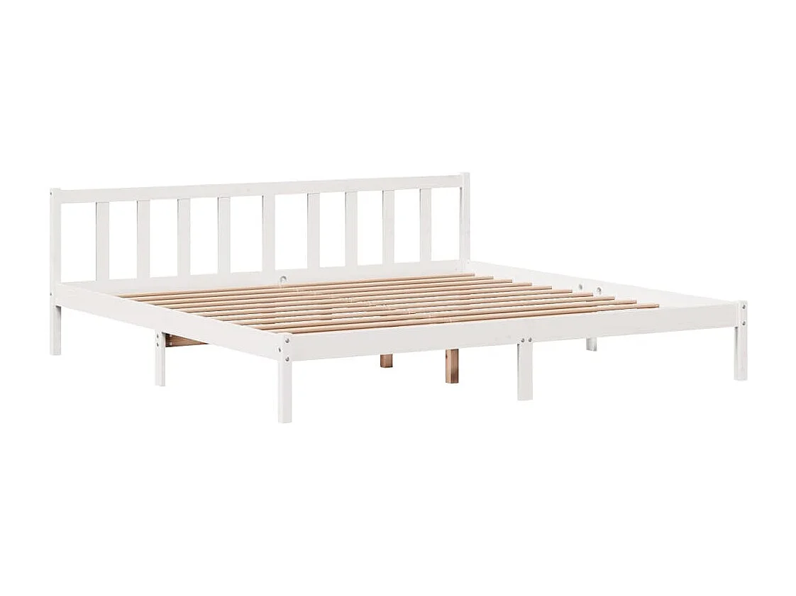 Cadre de lit sans matelas blanc 180x200 cm bois massif de pin