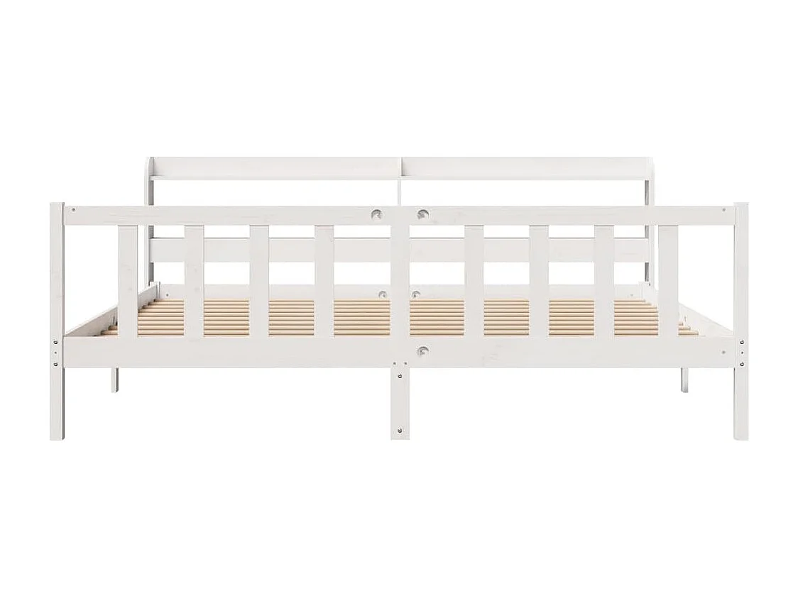 Cadre de lit sans matelas blanc 180x200 cm bois massif de pin