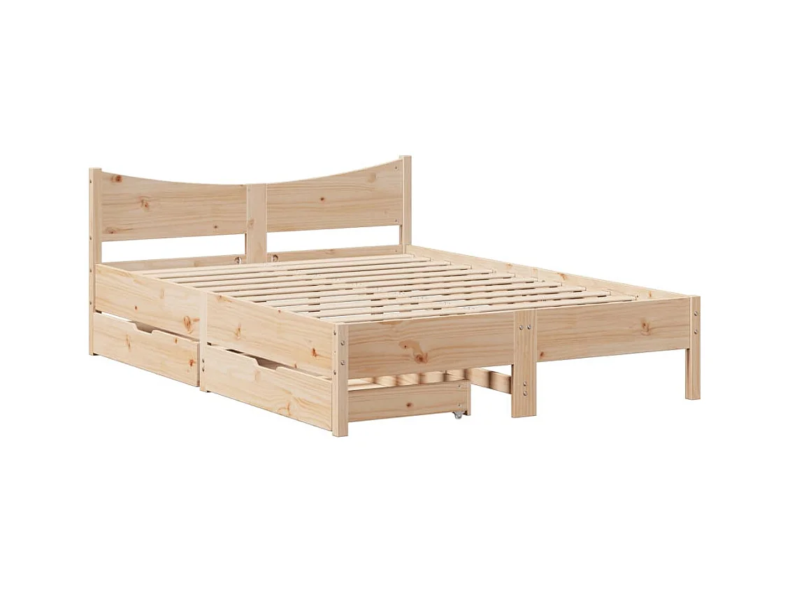 Bedframe met lades massief grenenhout 120x200 cm